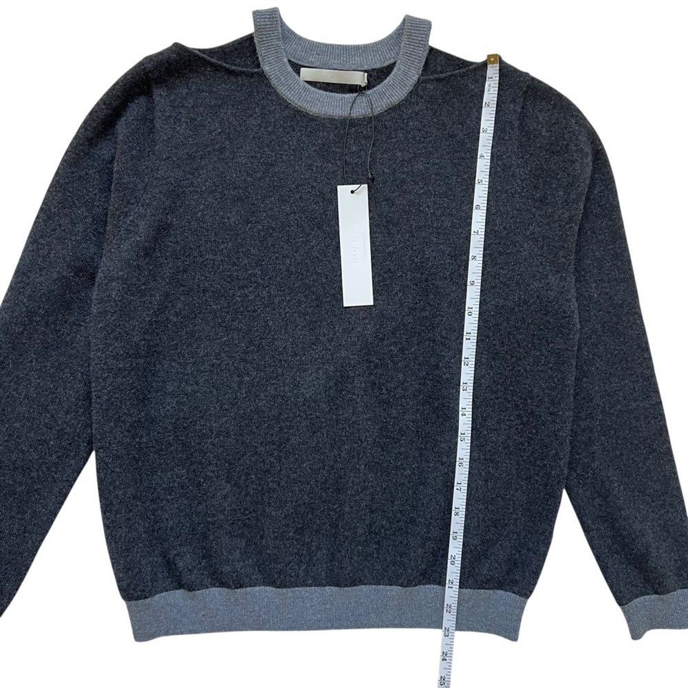 NWT One Grey Day Colorblock Cut Out 100% Cashmere Sweater in Gray Size S - Picture 9 of 11